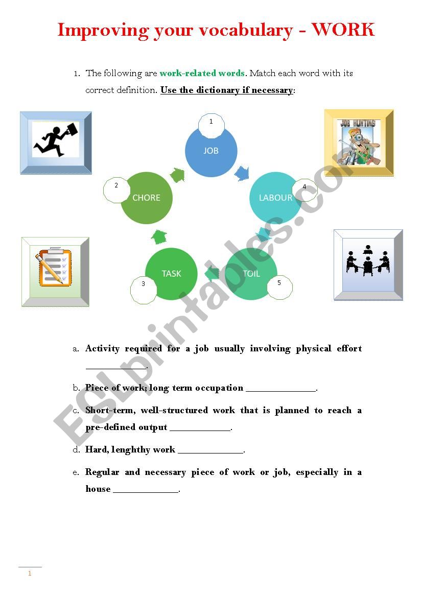 related words worksheet