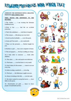 relative pronouns worksheet pdf