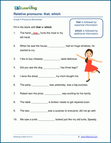 relative pronouns worksheet pdf