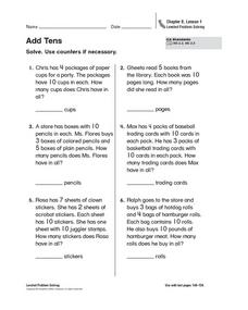 Add Tens Worksheet for 1st - 2nd Grade | Lesson Planet