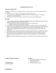 Relevant and Irrelevant Information Lesson Plans &  Worksheets