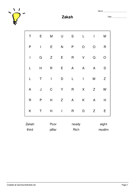 RELIGION Worksheets