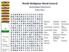 World Religions Worksheet for 5th - 7th Grade | Lesson Planet