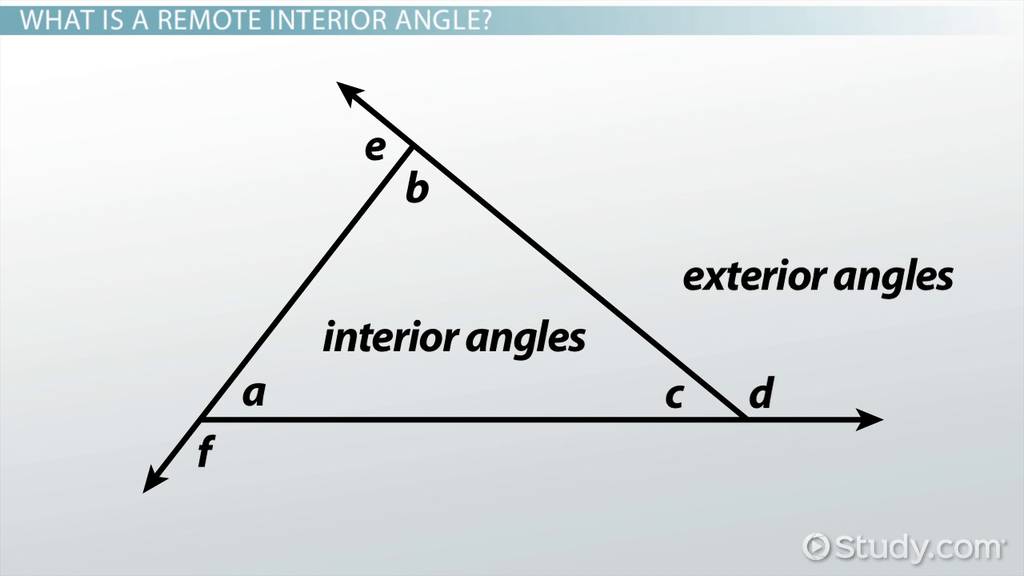 Remote Interior vs. Exterior Angle | Definition &  Examples Video