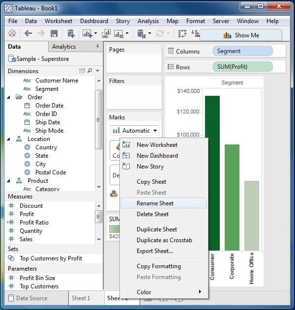 Tableau - Rename Worksheet