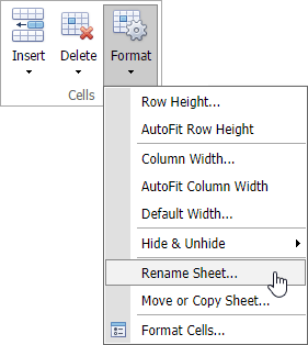 Rename a Worksheet | DevExpress End-User Documentation