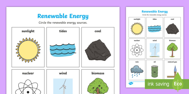 Renewable Energy Sources Activity (Lehrer gemacht) - Twinkl