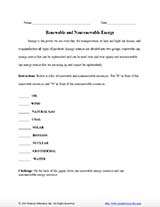 renewable resources vs nonrenewable resources worksheet