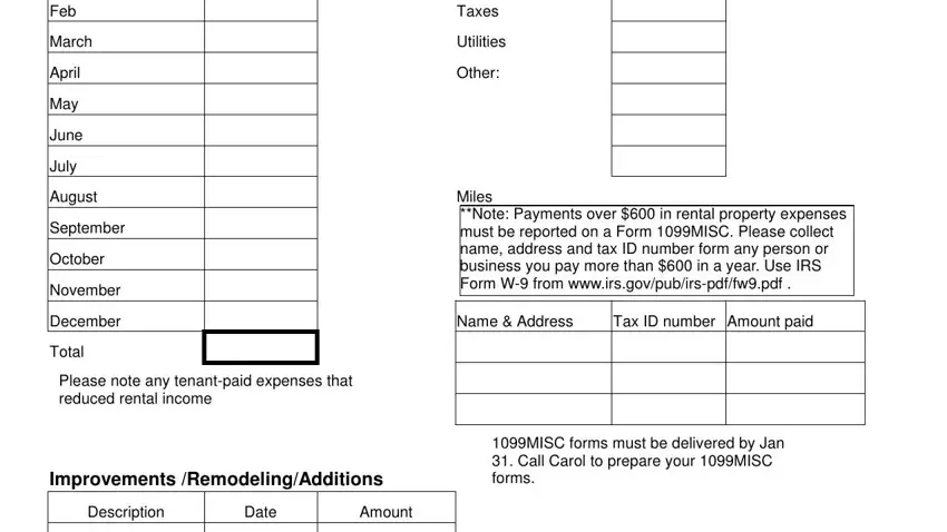 rental expenses worksheet