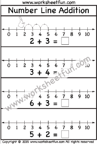 Addition – Number Line / FREE Printable Worksheets – Worksheetfun ...