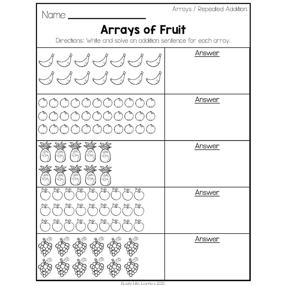 2nd Grade Math Worksheets - Operations and Algebraic Thinking ...