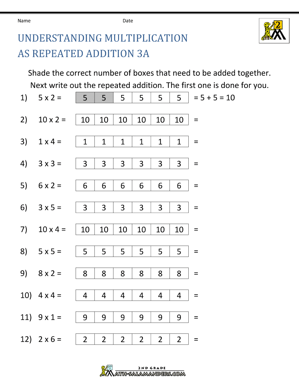 Multiplication – Repeated Addition / FREE Printable Worksheets ...