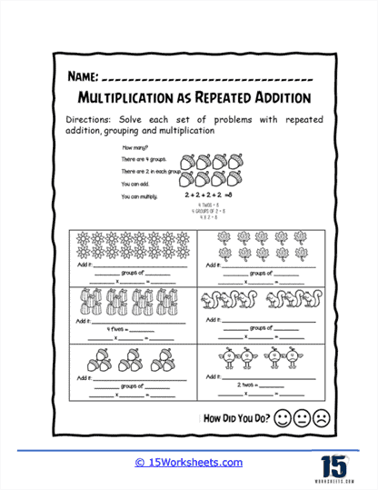 Multiplication As Repeated Addition Worksheets - 15 Worksheets.com ...