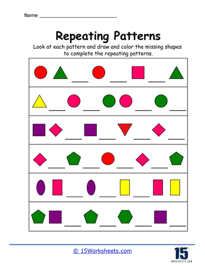 Repeating Patterns Worksheets - 15 Worksheets.com - Worksheets Library