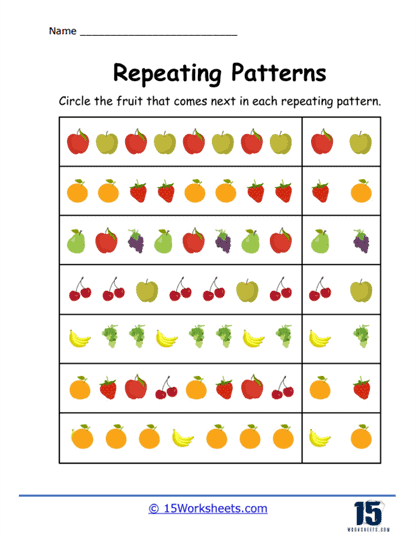 Free repeated patterns worksheet, Download Free repeated patterns ...