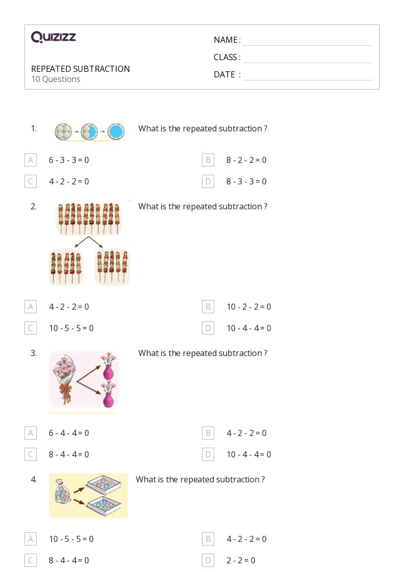 50+ Repeated Subtraction worksheets for 2nd Grade on Quizizz ...