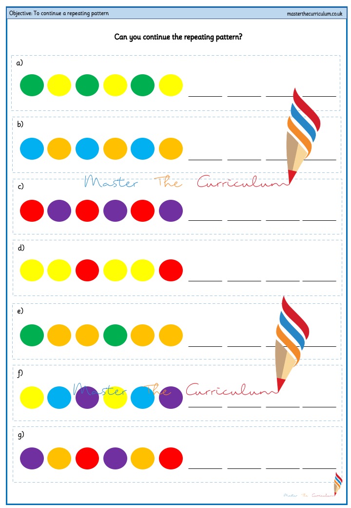 Complete the Patterns - Worksheet 1 | Pattern worksheet, Math ...