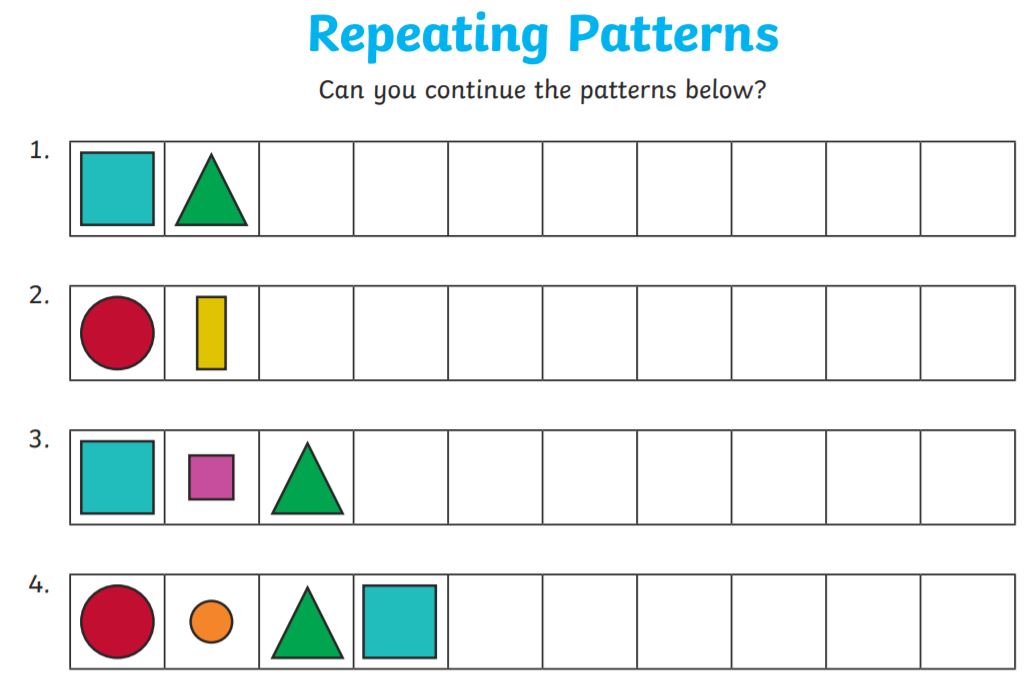 Repeating patterns - Scholes (Elmet) Primary School, Leeds - Worksheets ...