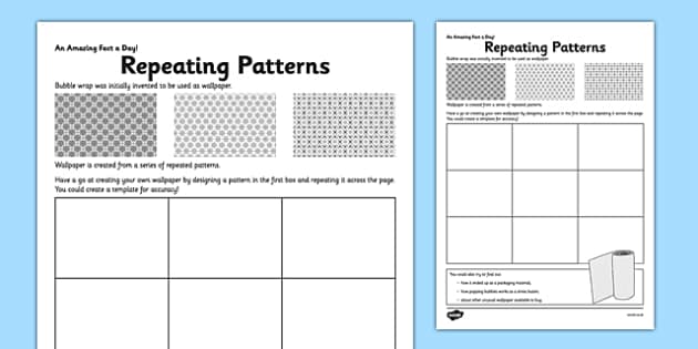 repeating pattern worksheet ks1