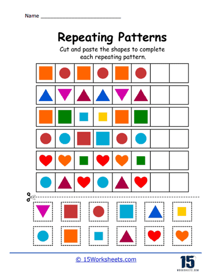 Repeating Patterns Worksheets - 15 Worksheets.com - Worksheets Library