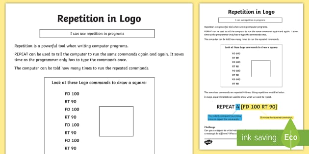 repetition worksheet