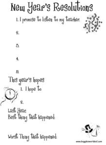 New Years Resolutions Worksheet for 3rd - 5th Grade | Lesson Planet
