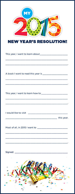 Printable New Years Resolution Worksheet for Kids | Childtime