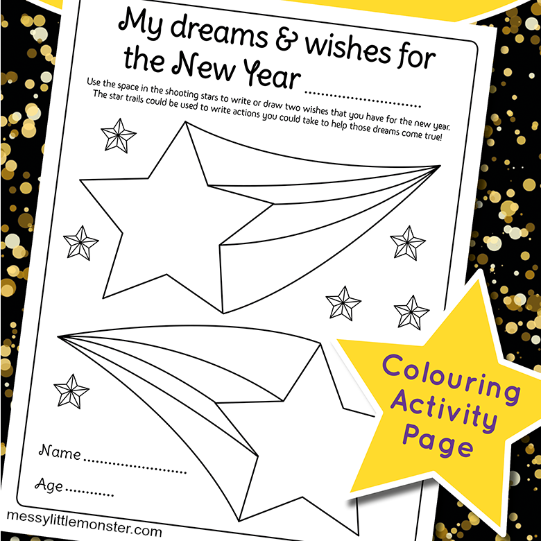New Years Resolution Worksheet - Messy Little Monster
