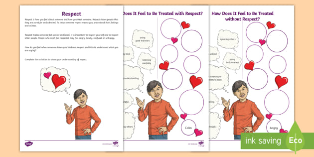 Respect Worksheet (teacher made) 