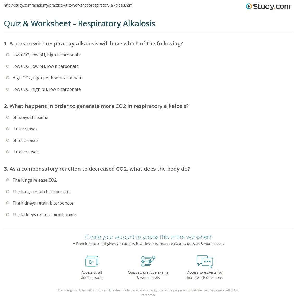 respiratory alkalosis worksheet