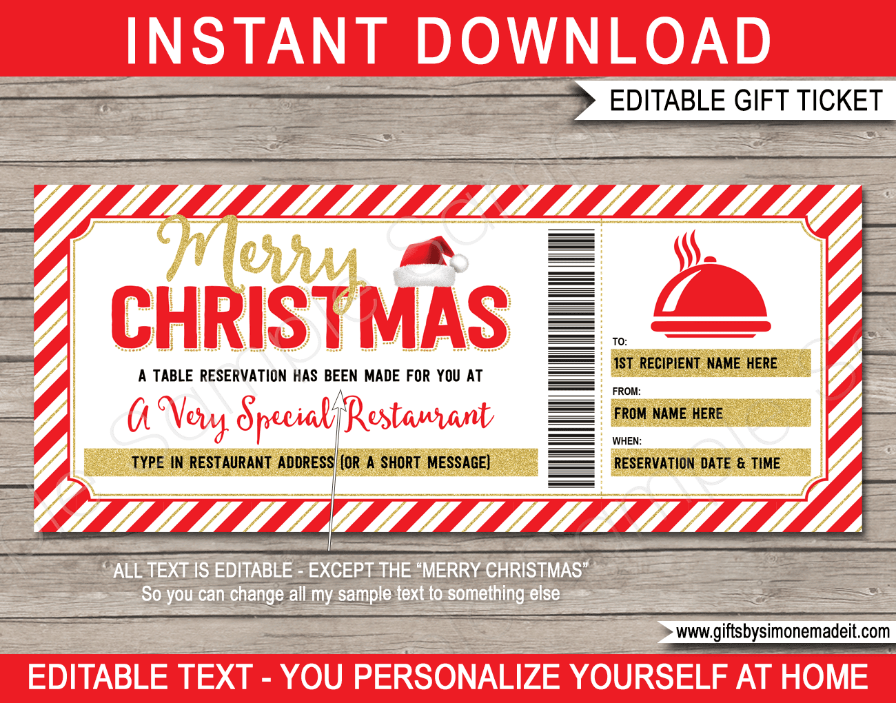 restaurants with printable gift certificates