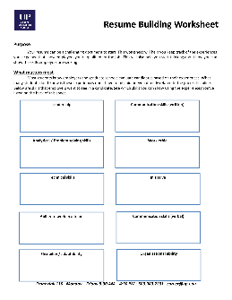 Resume Worksheets TheWorksheets CoM - Resume Building Worksheet 19 