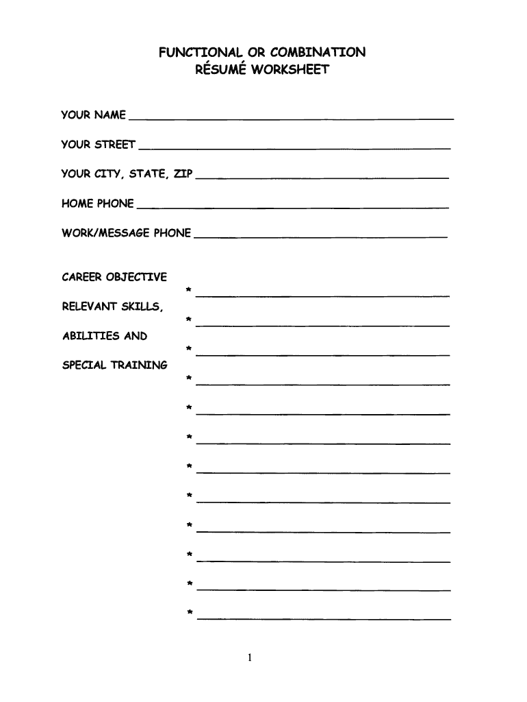 Resume Download - Fill Online, Printable, Fillable, Blank | pdfFiller