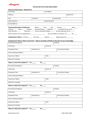 Longos Application Form - Fill Online, Printable, Fillable, Blank ...