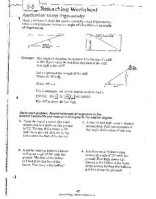 8-5 Reteaching Worksheet. Using Trigonometry Worksheet for 11th ...