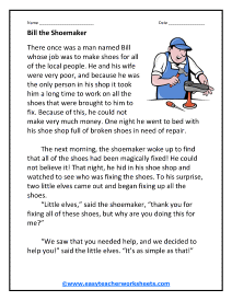retelling a story worksheet