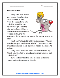 retelling stories worksheet