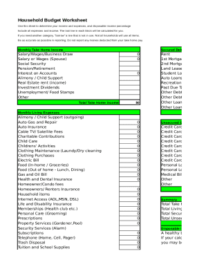 retirement expenses worksheet