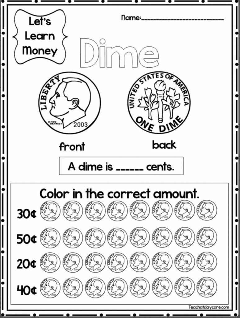 reviewing coins worksheet