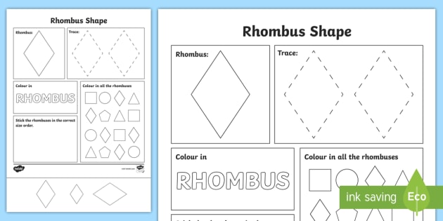 Rhombus Shape Worksheet (Lehrer gemacht) - Twinkl