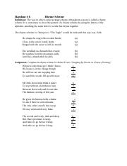 rhyme scheme worksheet practice
