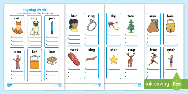 rhyme worksheet ks1