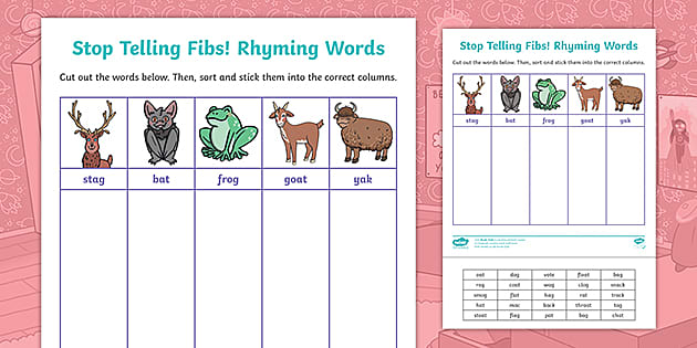rhyme worksheet ks1
