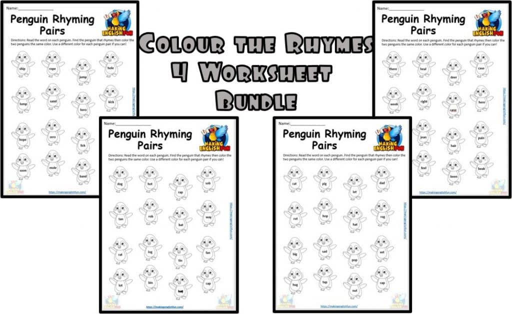 Free Rhyming Worksheets.Making English Fun