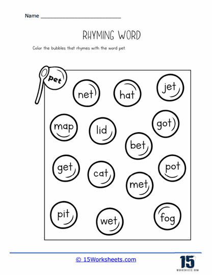 Rhyming Worksheets - 15 Worksheets Library