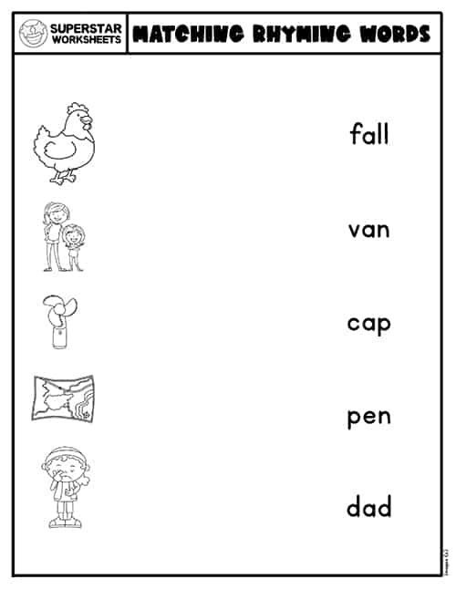 Rhyming Worksheets for Kindergarten -Worksheets Library