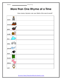 rhymes worksheet