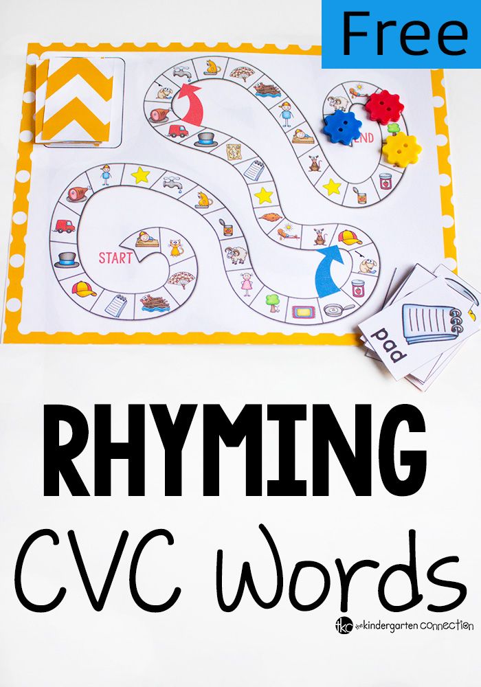 CVC Rhyming Words Board Game