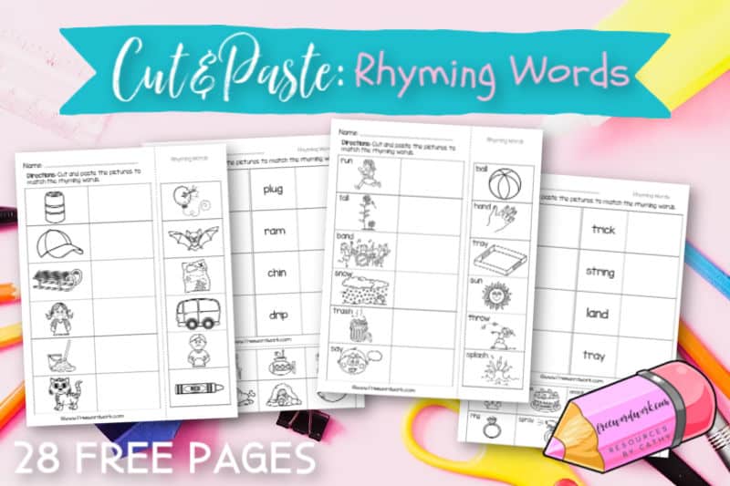 Rhyming Word Cut &  Paste Practice - Free Word Work