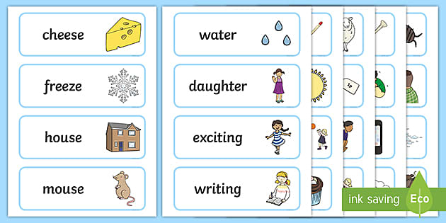 rhyming word cards preschool printable